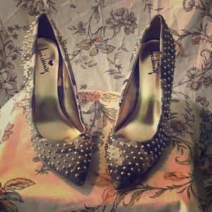 Camouflage Gold Studded Heels